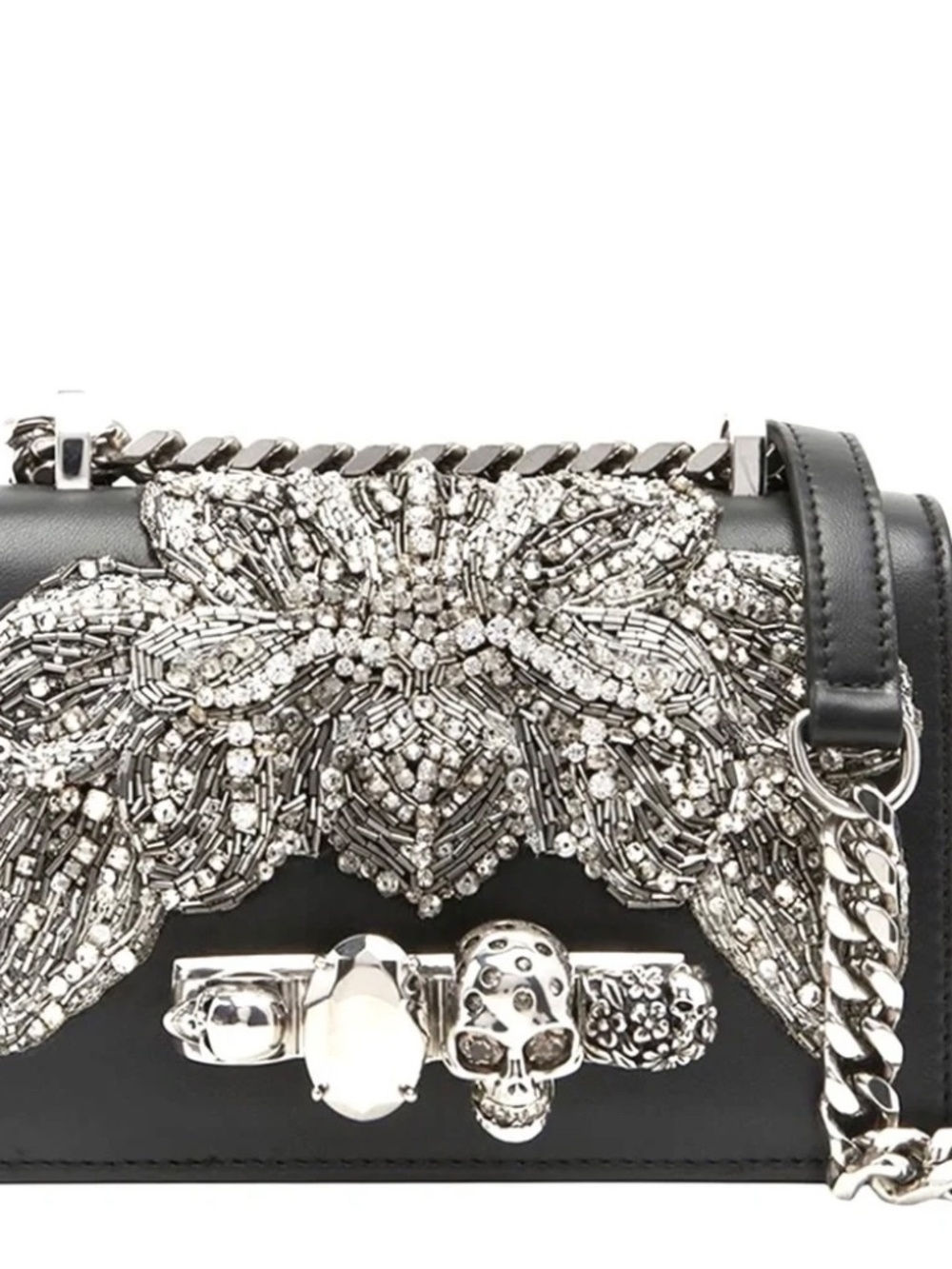 Alexander McQueen Orchid Embroidered Jeweled Leather Satchel / Shoulder Bag - Picture 13 of 13
